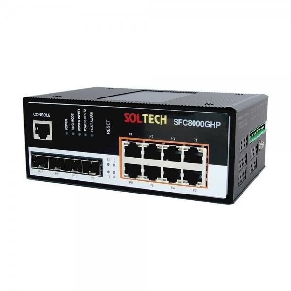 솔텍 솔텍 SFP 4포트+ POE 8포트 광 스위칭허브 SFC8000GHP