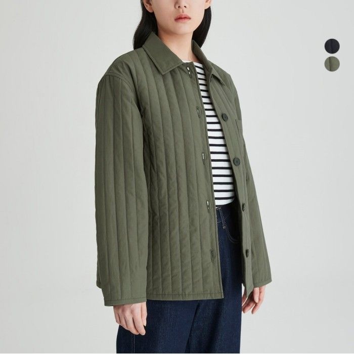 자주 JAJU 여 라이트 패딩 카라 자켓 2종택1