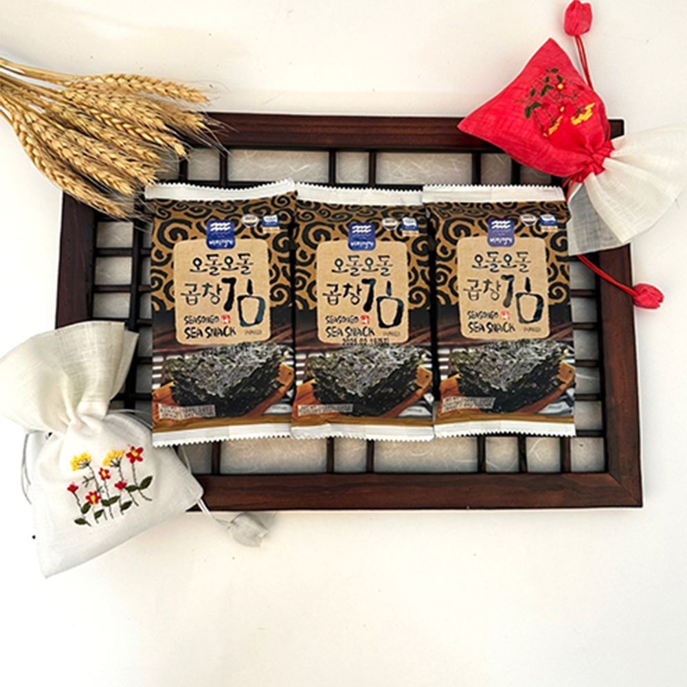 바다명가 짜지않은 도시락김 30봉/곱창김 재래김 식탁김 조미김 완도김 오돌오돌한 식감 맛과 향이 일품