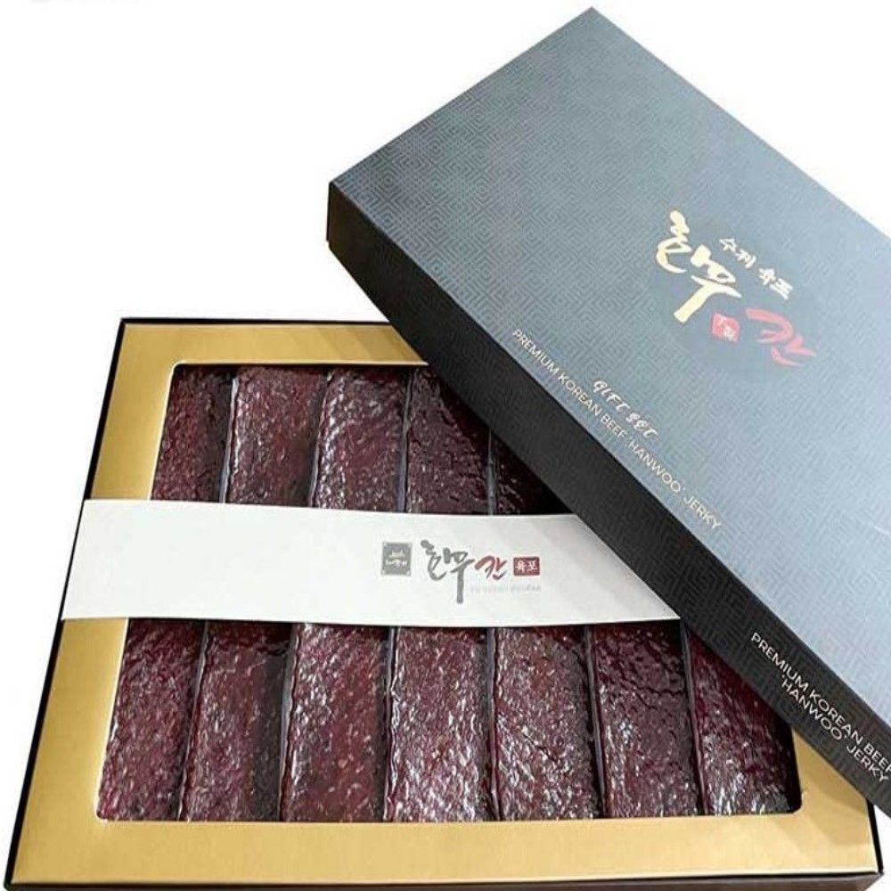 육포 명가 칸 수제 한우 육포 선물세트 420g 쇼핑백