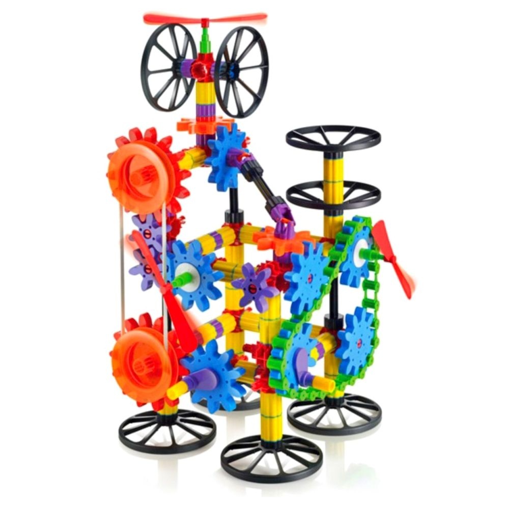 바퀴회전관찰 체인톱니바퀴블럭 기어블록장난감 266피스 기어원리학습