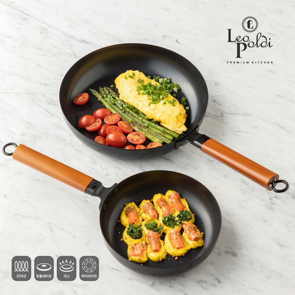 [레오폴디] 모던 앤티크 IH인덕션 후라이팬 20cm + 궁중팬 28cm