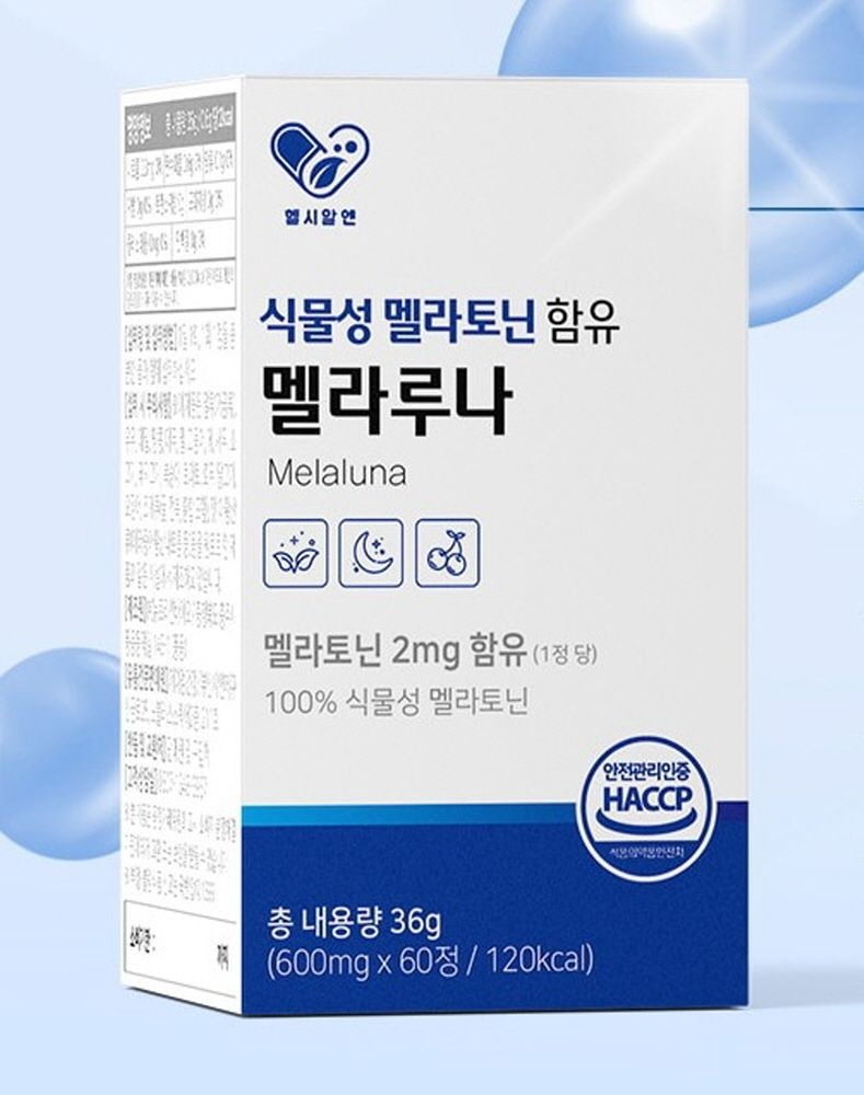 헬씨알엔 식물성 멜라토닌 함유 멜라루나 600mgX60정