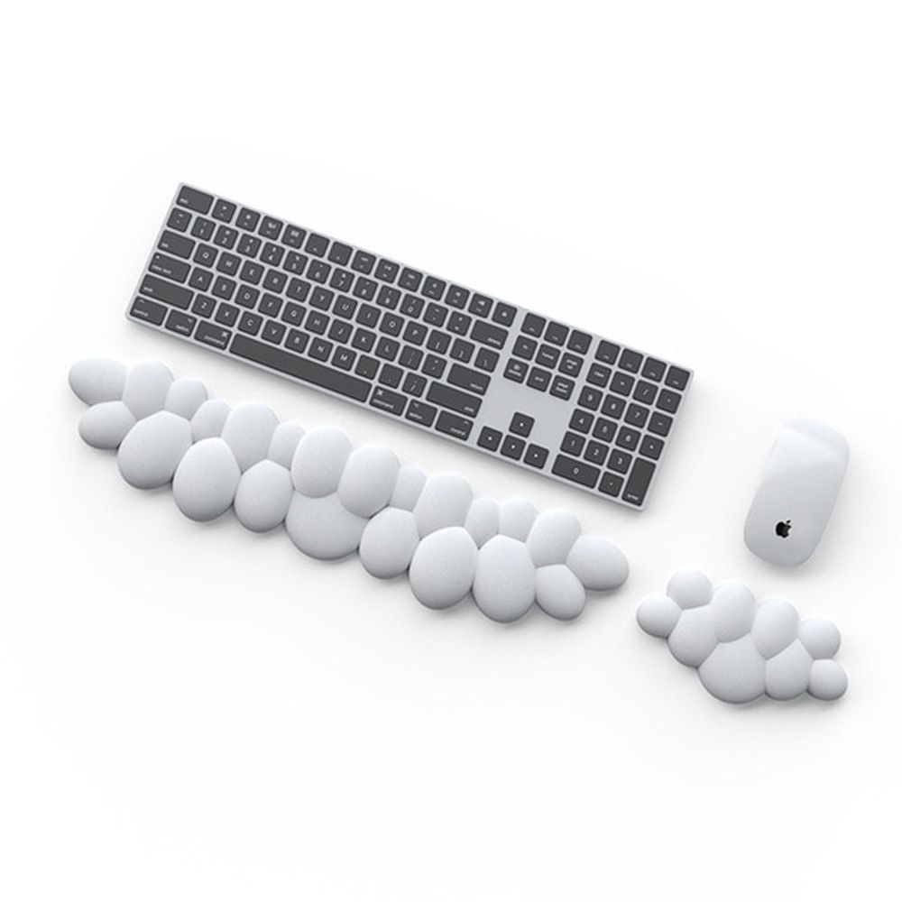 조약돌 구름 키보드 + 마우스 손목받침대 세트 메모리폼 팜레스트 43cm 7color