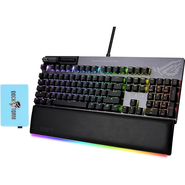 ASUS ROG Strix XA07 Flare II Animate 100% RGB 게이밍 키보드, NX 블루 리니어 스위치, LED 디스플레이 116203