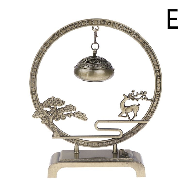 천주 레트로 할로우 아웃 아연 합금 행잉 연꽃 향 버너 축복 나스투튬 거치대 홈 오피스 장식