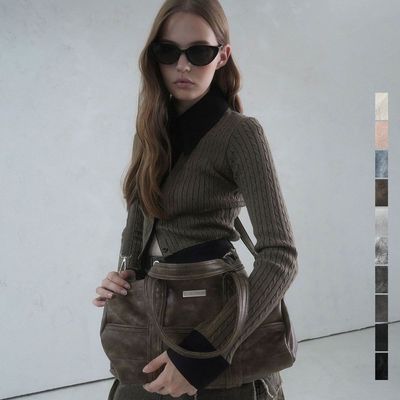 ケイティロクストン BAMBOO ハンドバッグ フェイクレザー グレージュ  