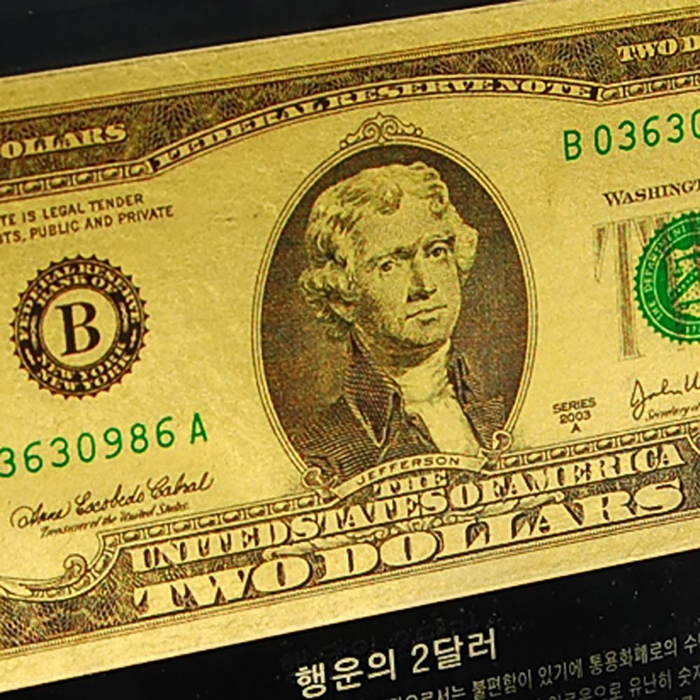 무료배송)순금으로 제작한 행운의 2달러 액자 24k Gold 유리액자+순금2달러 세트
