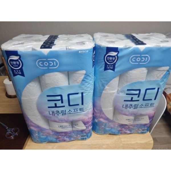 코디 [설선물대첩] 코디 친환경 3겹 내추럴소프트 27m x 30롤 1+1 (총 2팩)