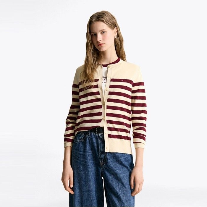 [라스트60%][공식] 코튼 저지 스티치 가디건 T22F0KCD001WT20FE (정상가:199,000원)