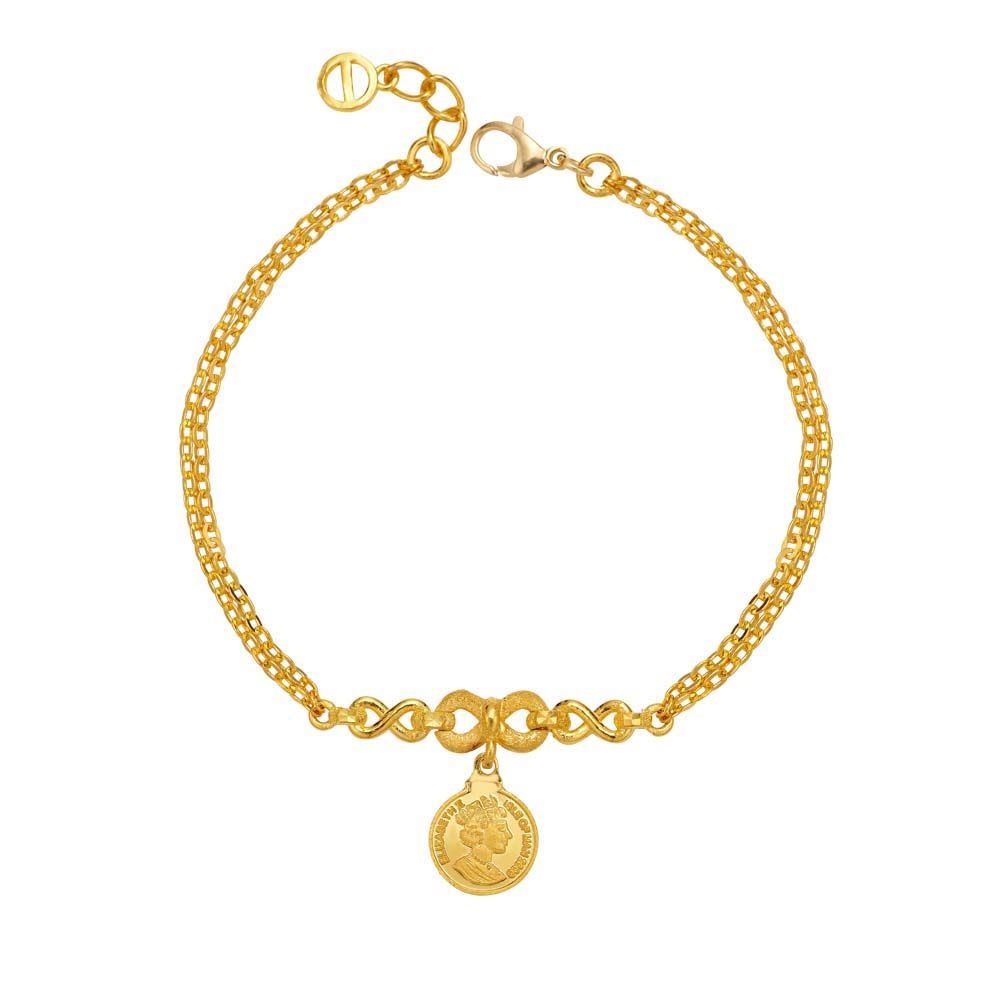 여자 순금 팔찌 체인 코인 리본 24K 7.5g 18K장식