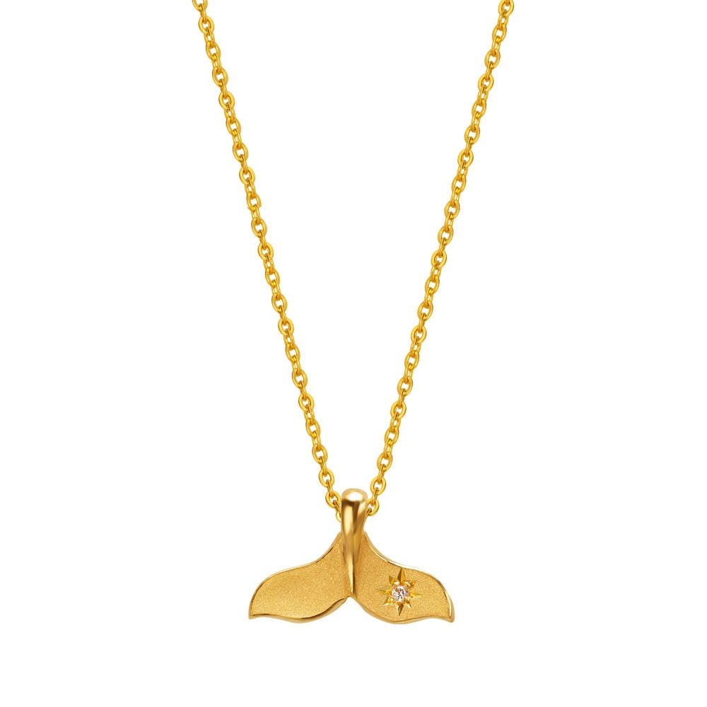 한국금다이아몬드 여자 순금 목걸이 무광 고래 꼬리 24K 5.625g 18K장식