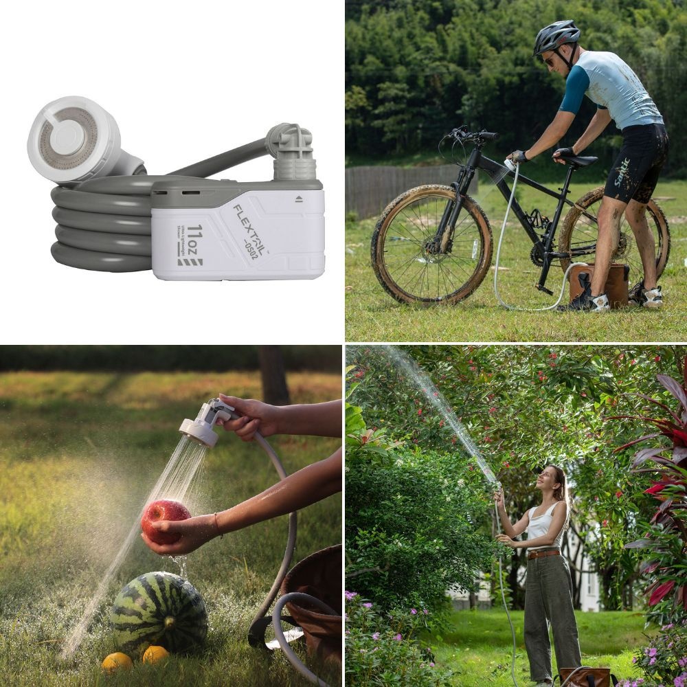 플렉스테일맥스 캠핑 샤워기 휴대용 무선 간이샤워 세차 정원 잔디 물놀이 반려동물 목욕
