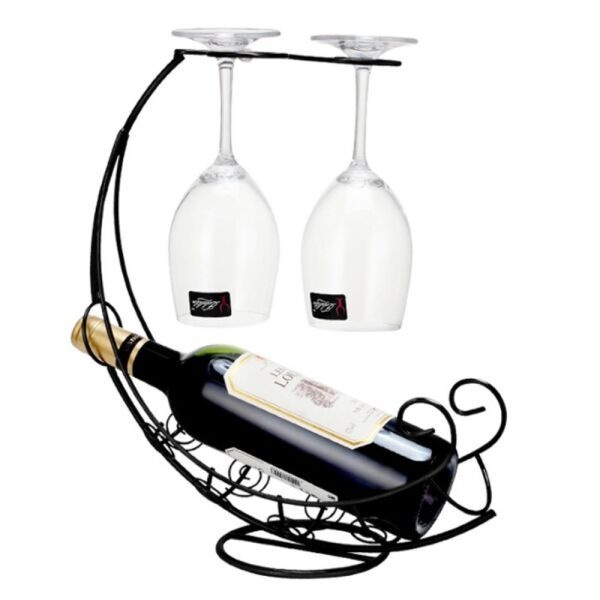 (주)트리 [지오벤처스] 문라잇 와인잔걸이 와인랙(블랙) 와인병거치대