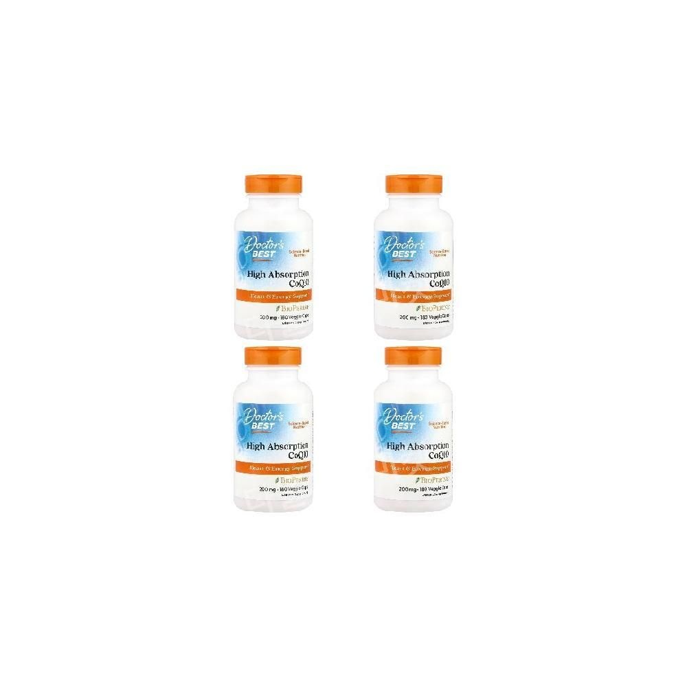 나우푸드 4개 닥터베스트 COQ10 코엔자임큐텐 코큐10 유비퀴논 바이오페린 200mg 180정