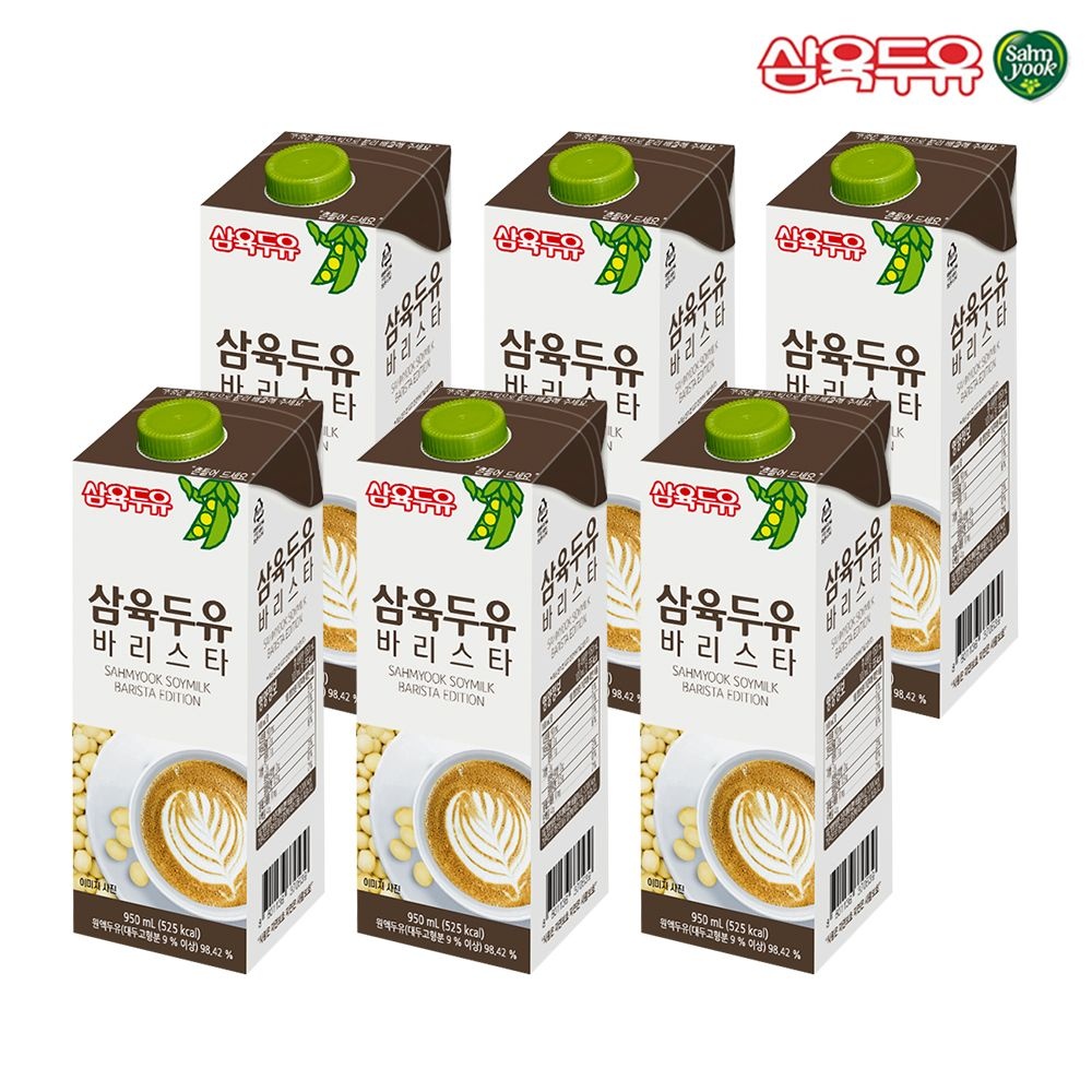[오늘출발] 삼육두유 바리스타 라떼 두유 950ml 6팩 콩국 콩국물 라떼 카페두유 홈카페