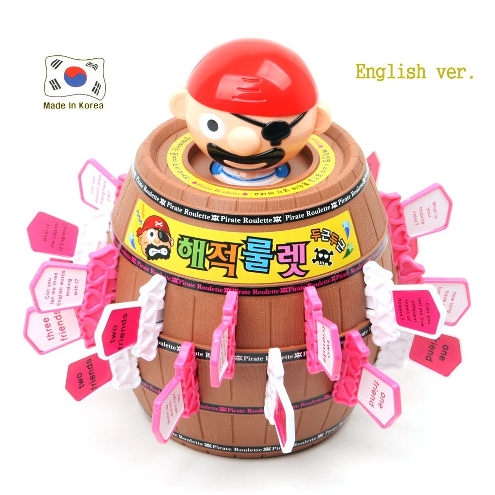 [토이앤조이]영어공부 보드게임 해적룰렛 퀴즈 질문 대답 영어버전 랜덤게임/학원 유치원 초등학교 중학교 교육용/유아 어린