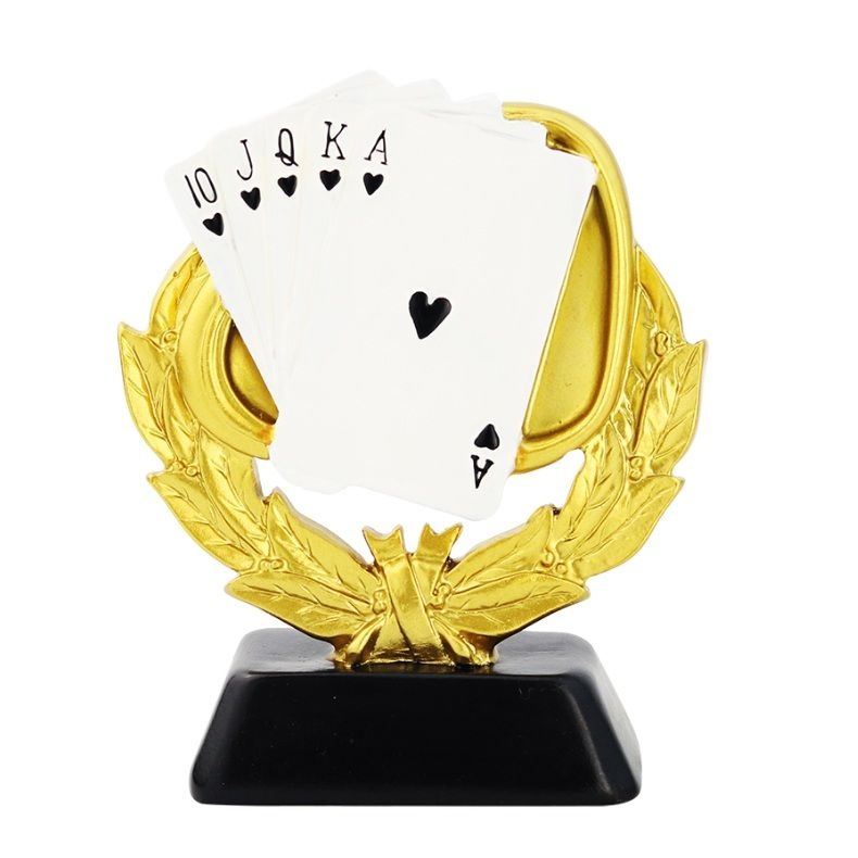 [555스토어협력업체]포커 트로피 홀덤 골드 카드 대회 행사 홀덤펍 상패 장식 소품