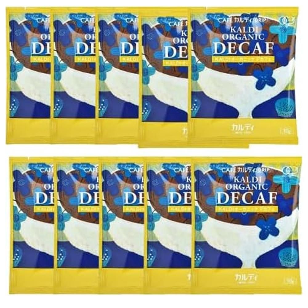 [해외] KALDI 드립 커피 10팩 디카페인 캬라멜 KALDI Cafe Kaldi Drip KALDI Organic Decafe Caramel Flavor Coffe
