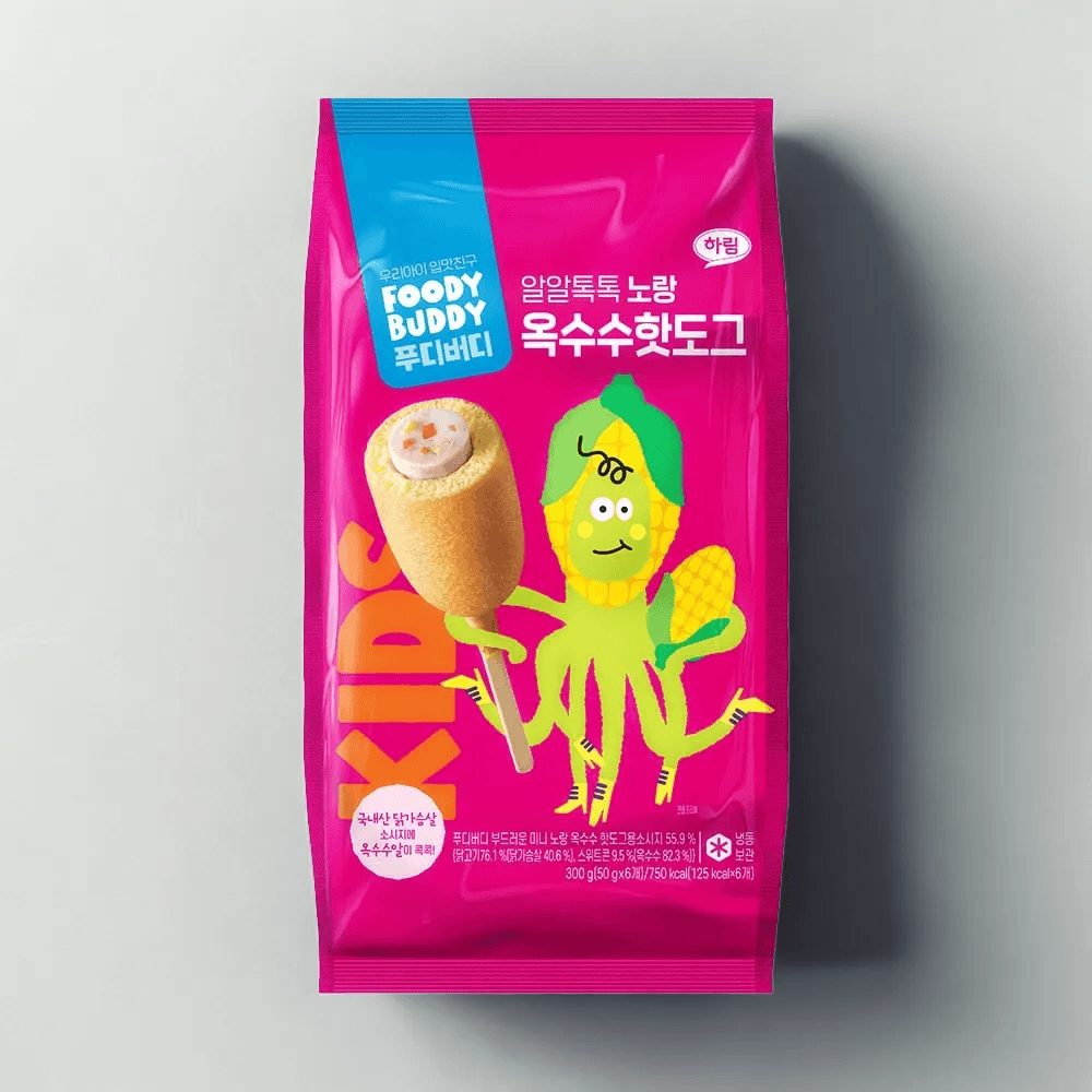 푸디버디 알알톡톡 노랑 옥수수핫도그 2개