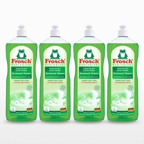 프로쉬 그린레몬 주방세제 1L x 4 깨끗한 설거지 강력한 세척 순한 주방 세제 대용량