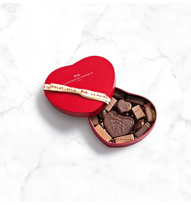 라 메종 뒤 쇼콜라 초콜릿 담긴 하트박스 14개입 100g 1개 기념일 우정 선물 친구 이성 발렌타인 프랑스