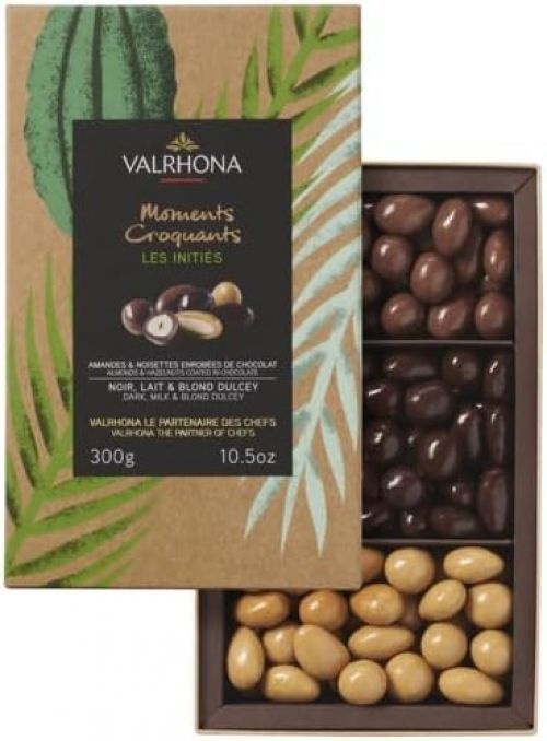 발로나 크런치 모먼트 INITIES 박스 300g 1개 비건 채식 기념일 우정 캔디 선물 친구 이성 아몬드 헤이즐넛