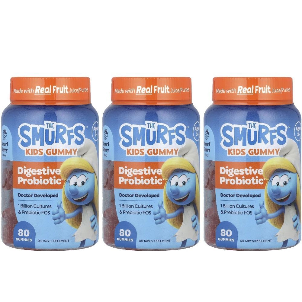 [해외] 더 스머프 어린이 키즈 유아 아이 프로바이오틱스 유산균 젤리 구미 80개 3병