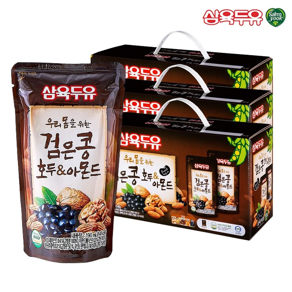 [오늘출발] 삼육두유 검은콩 호두 앤 아몬드 파우치 190ml 45팩