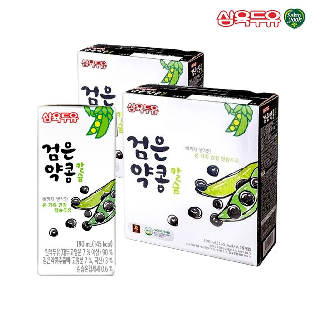 삼육두유 검은콩 검은약콩 칼슘 두유 190ml 32팩
