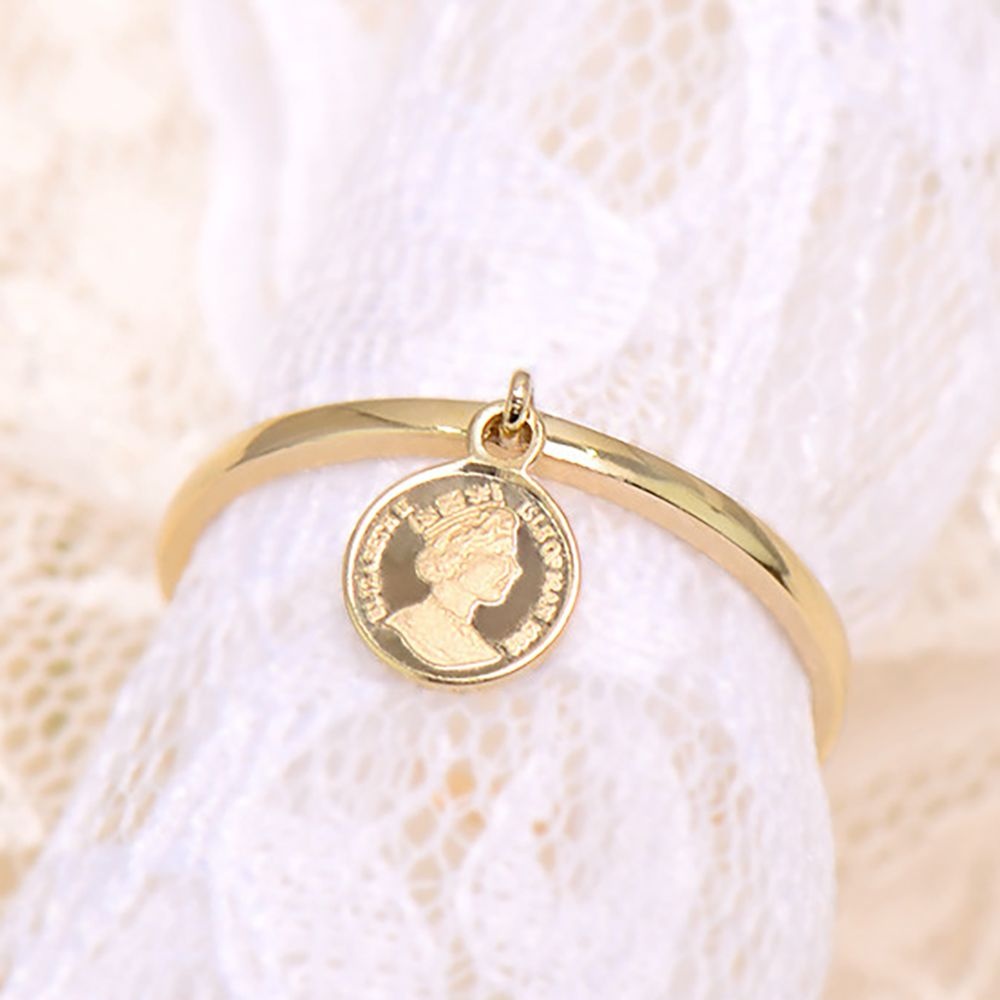 맴도는 너의 기억 14K 엘리자베스 코인 이쁜 금 반지 (~16호)