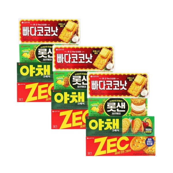 롯데웰푸드 비스킷4번들 277g x 3개 / 비스켓 크래커 4종혼합