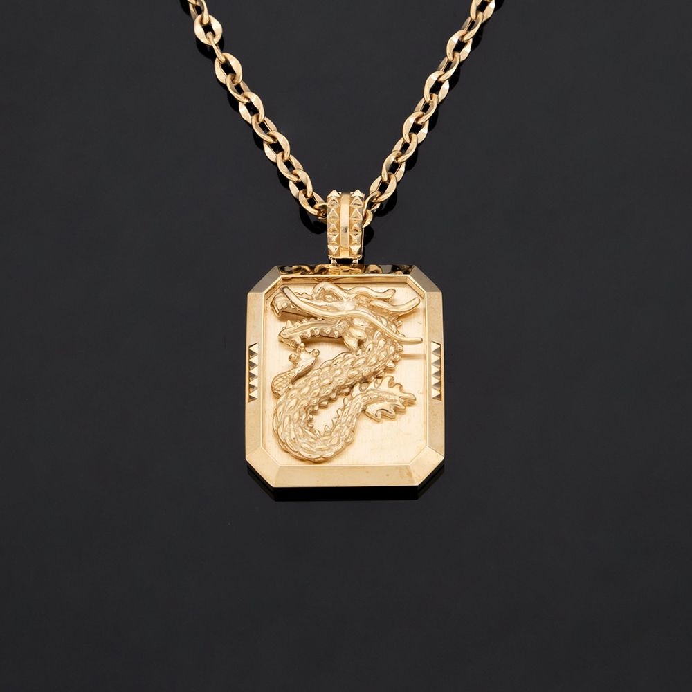 14k목걸이 포트 용 사각코인 펜던트목걸이 두꺼운 남자 금목걸이