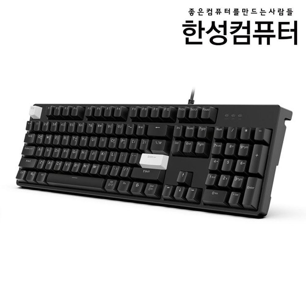 [오늘출발] 한성컴퓨터 GK204 기계식 블랙 키보드 풀배열 유선 104키 이중사출 키캡