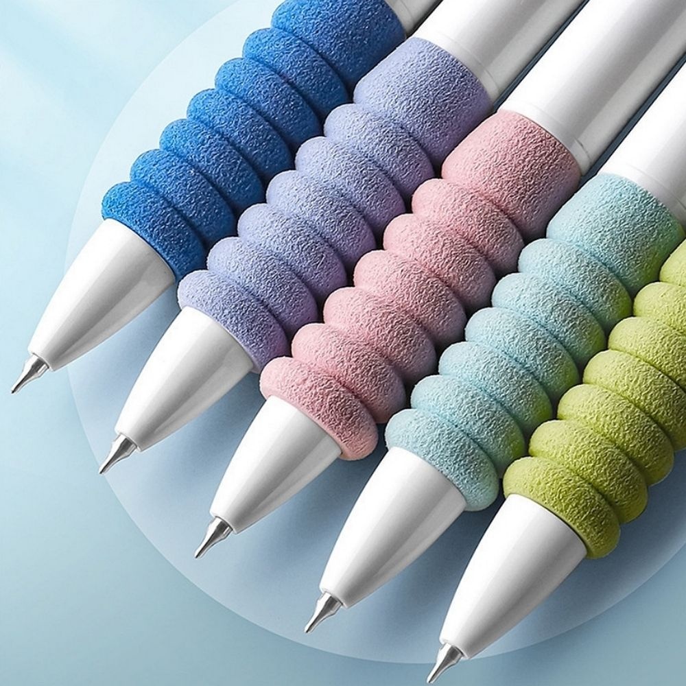 손가락이 편한 쿠션 손잡이 중성 볼펜 5개 세트 0.5mm