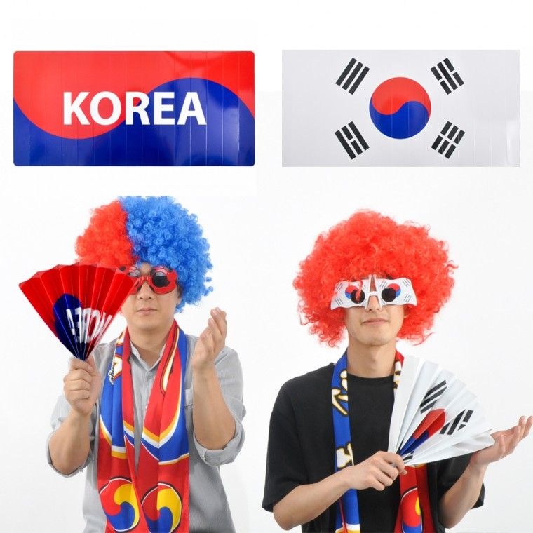 태극기응원종이짝짝이(클래퍼) 용품 대한민국 붉은악마 축구 월드컵 올림픽 머플러