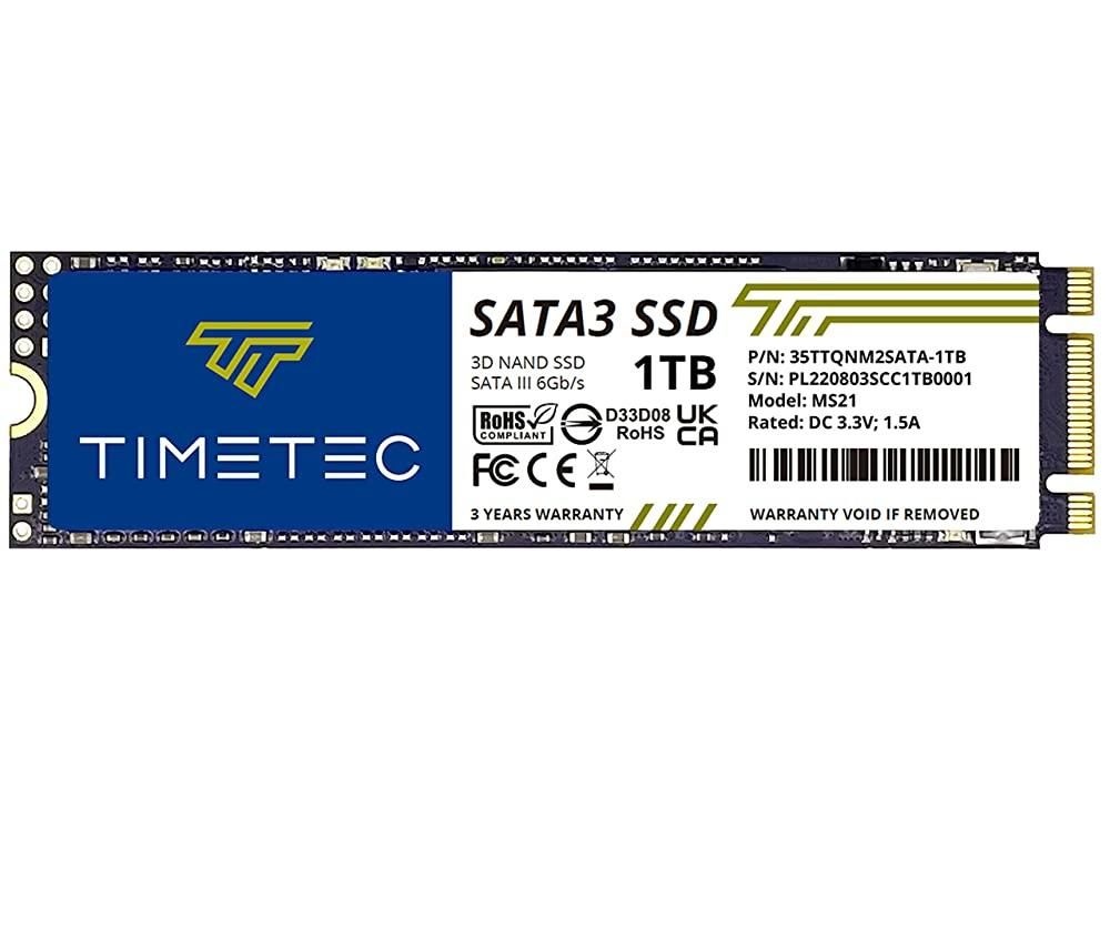 [해외] Timetec 2TB SSD 3D NAND QLC SATA III 6Gb/s M.2 2280 NGFF 읽기 속도 최대 550MB/s SLC 캐시 성능 향상 PC 컴퓨터 노트북 및 데스크톱