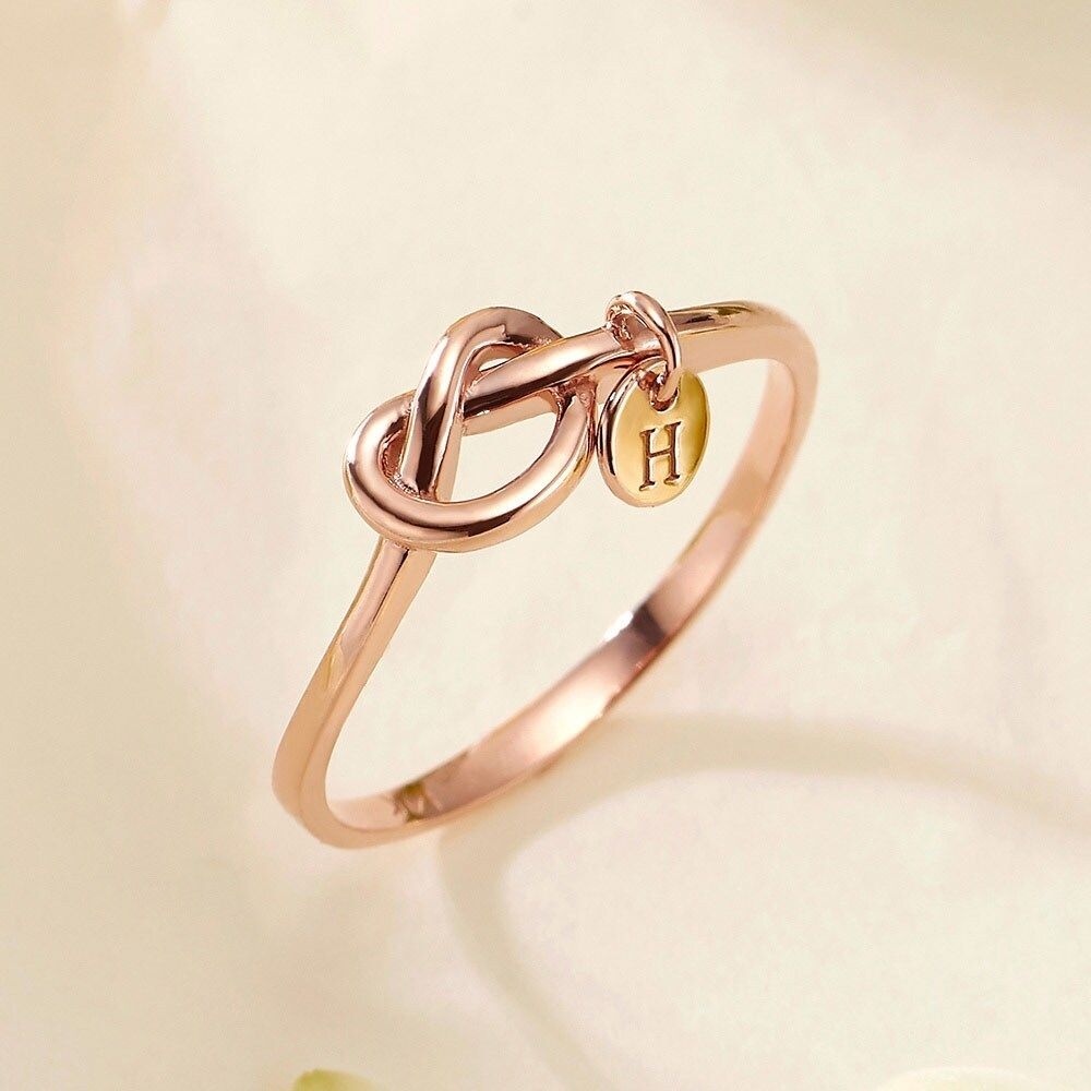 모아르 14K 반지 레이어드 우정 링 프레즐 코인