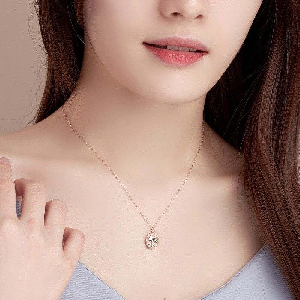 한국금다이아몬드 14K 목걸이 체인 레이어드 드롭 졸리 코인