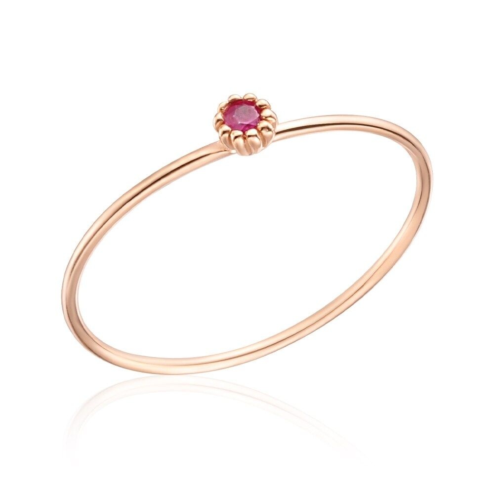 비앤비골드] 14K 심플 루비 플라워 텐션링 반지 NPR24453