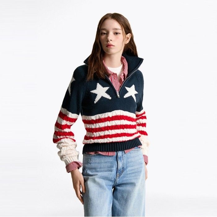 [라스트60%][공식] 스타 쿼터 집업 스웨터 T32F0KTO12TWT1YBH (정상가:239,000원)