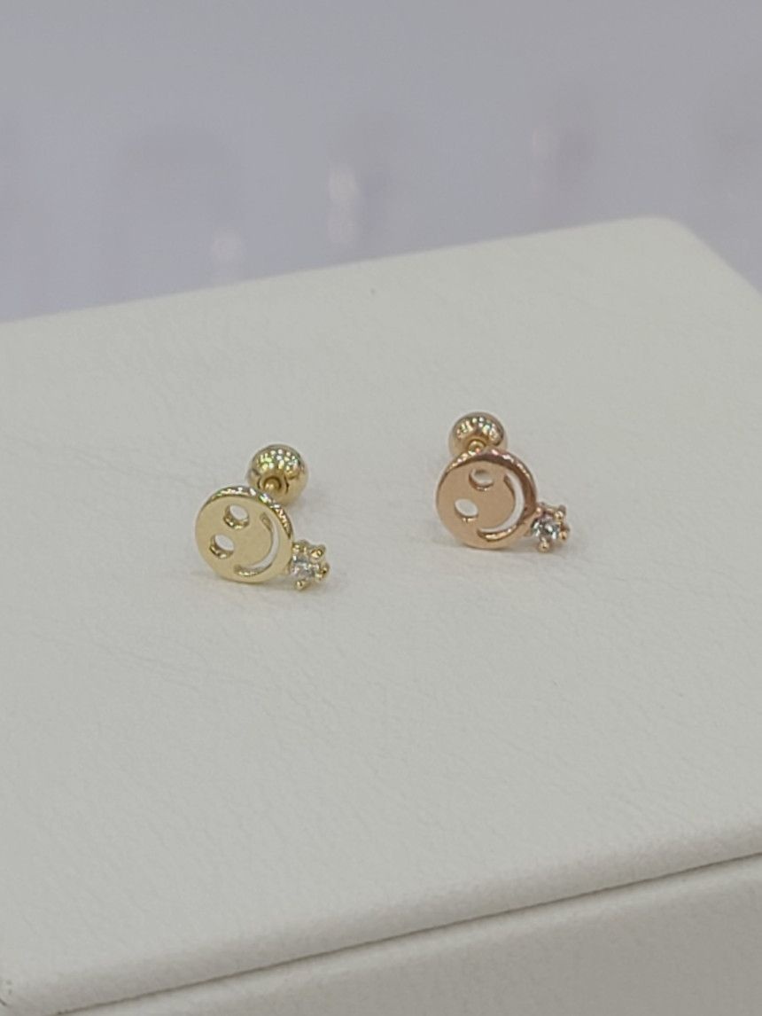 패션플러스][파이치치]14k 금 스마일 코인 피어싱 12GWPS507