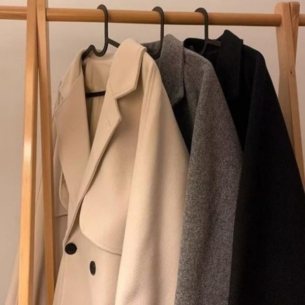 남자 캐주얼 오버핏 심플 트렌치 버튼 울 코트 OC-CT-SWFGZ1...