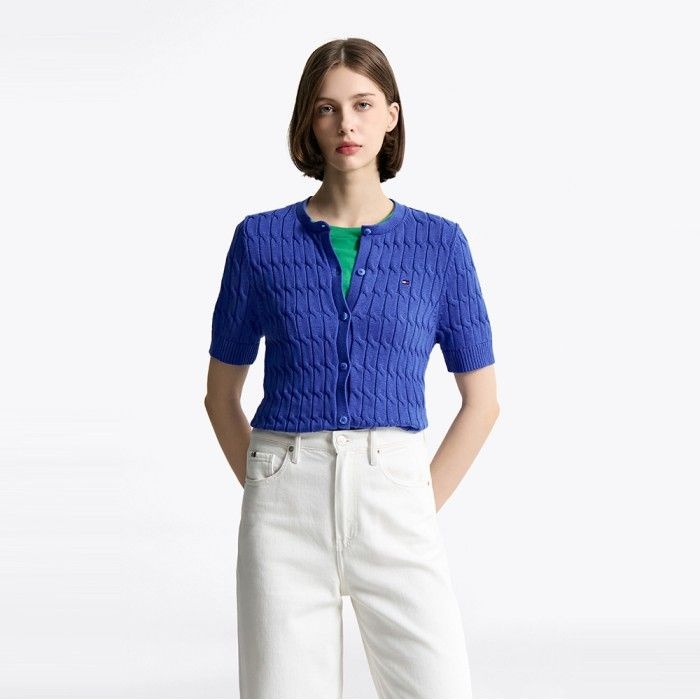 [공식][정상가:219,000원] [온라인단독] 케이블 반팔 가디건 T22F1KCD060WT3C8P