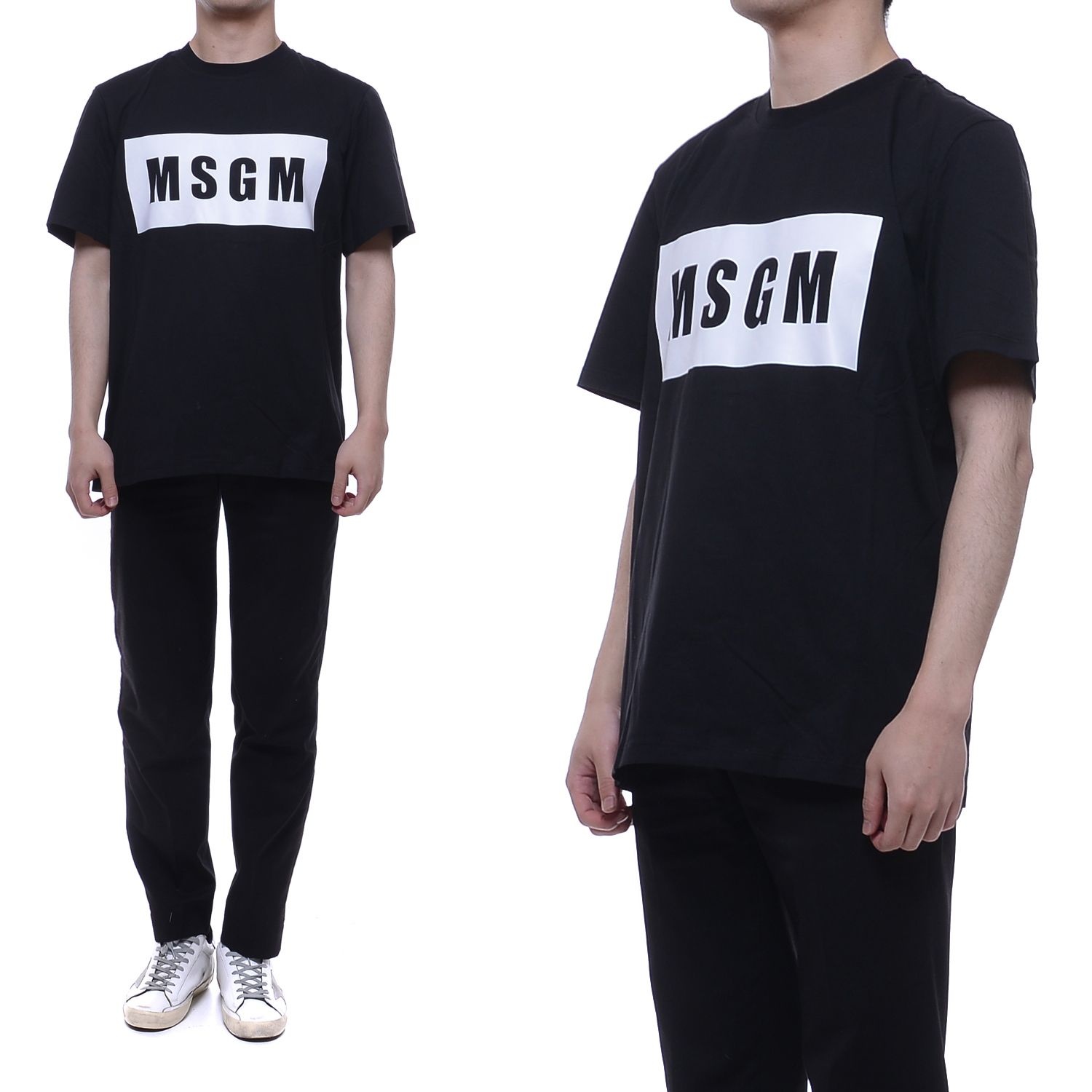 [롯데백화점]  [엠에스지엠] 20SS 남성 박스 로고 반팔티 (2840MM67_207098_99_20S)
