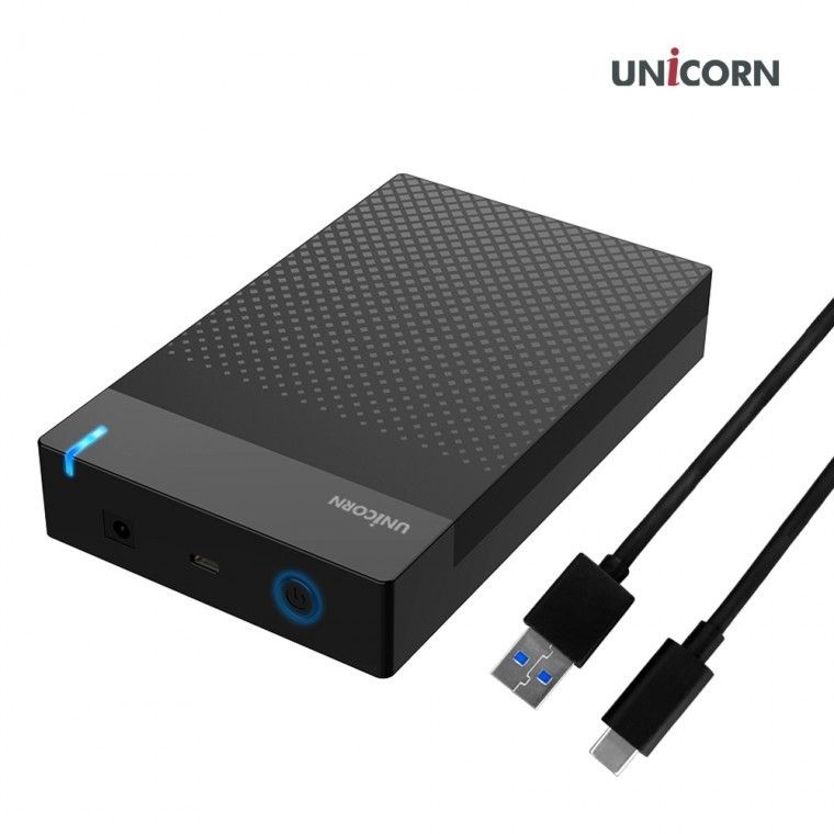 유니콘 USB3.1 C to A 유무선 외장하드케이스 3.5인치 원터치 슬라이드 조립 HD
