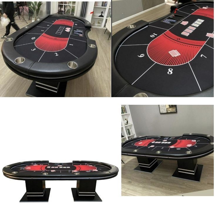 [협력사]전문 카지노 홀덤 보드 게임 테이블 포커 칩 체스 룸 크기 검정 240x120x80cm