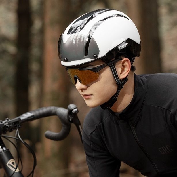 [해외] 남성 경량 자전거헬멧 고글  산악 자전거 안전모 어반 승마 전동킥보드 헬맷 후미등