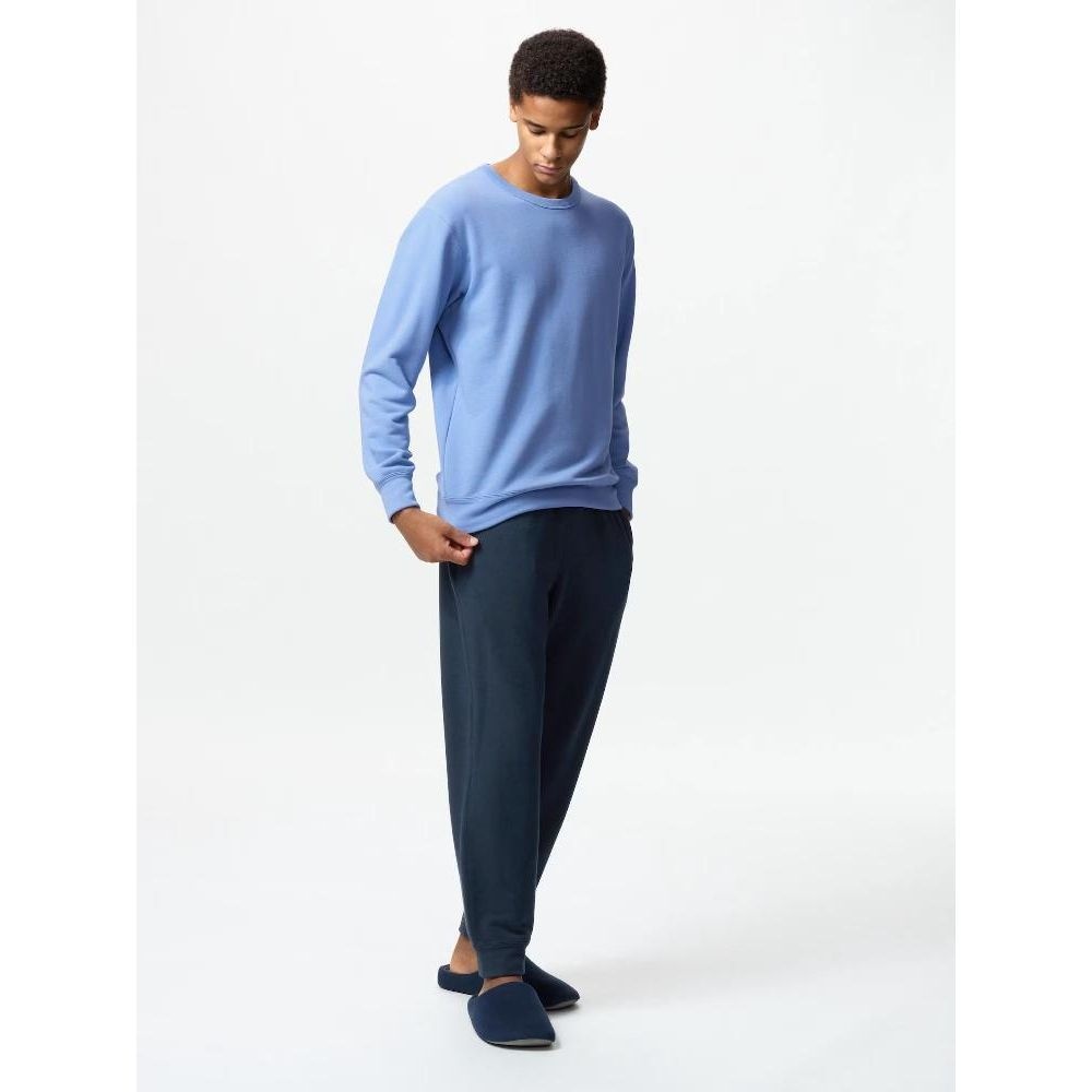 유니클로 울트라 스트레치 스웨트 세트 474087 블루 남성 잠옷 룸웨어 파자마 봄 가을