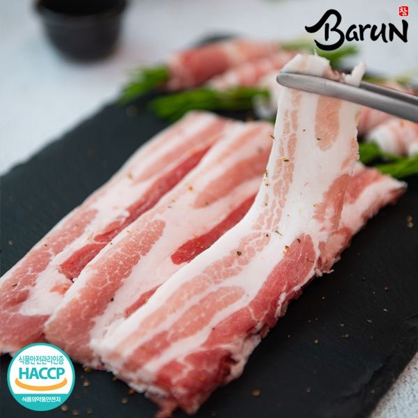 한뜻  참바른한돈 프리미엄 국내산 냉장 삼겹살 대패3미리 500g